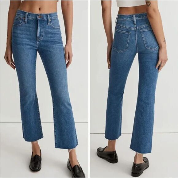NEW Madewell Kick Out Crop‎ Jeans in Cherryville Wash: Raw-Hem Edition, 24 - Picture 1 of 16